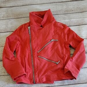 Kenzo Kids Bright Red Jacket with Asymmetric Zippers